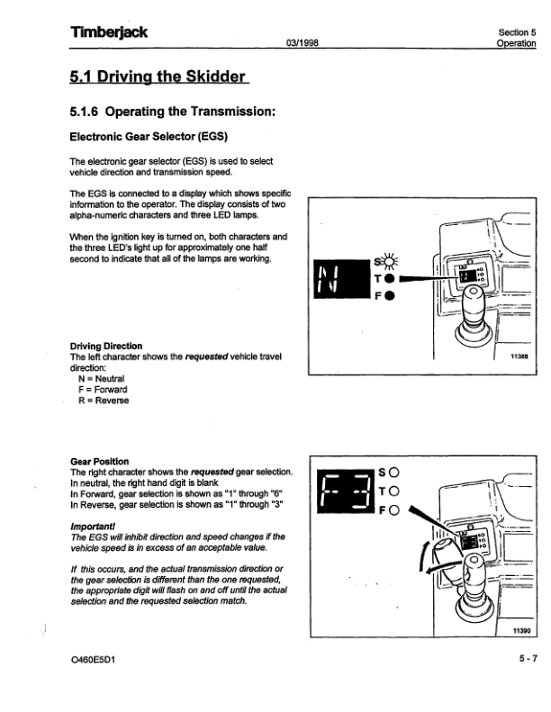 John Deere 460 EURO Skidders Operator’s Manuals (F283829) Workshop Guide