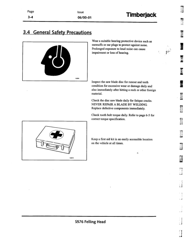 John Deere S576 Stt Disc Saw Felling Heads Operator’s Manuals (F294946) Workshop Guide