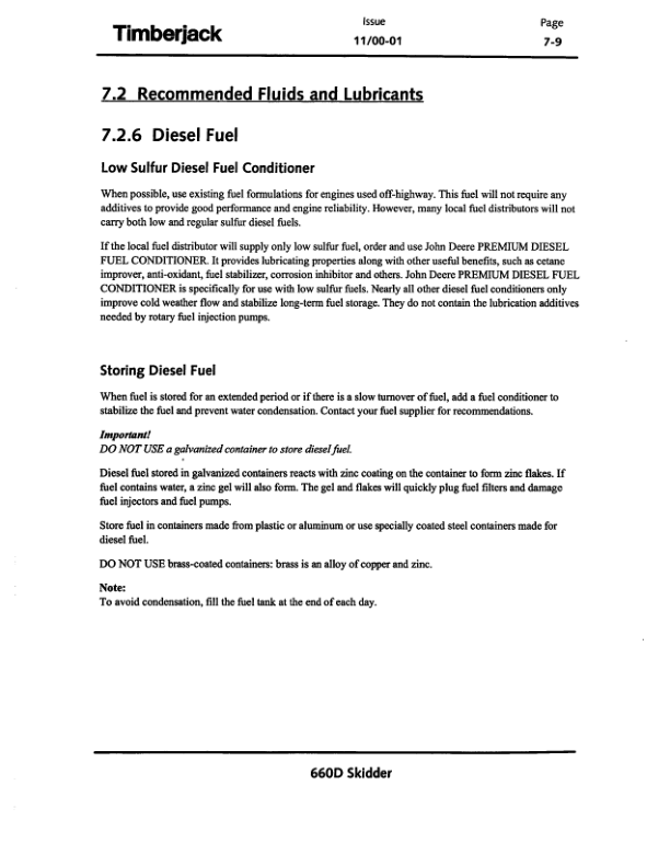 John Deere 660D Skidders Operator’s Manuals (F380157) Workshop Guide