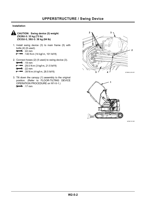 Hitachi ZX29U-3, ZX33U-3, ZX38U-3 Mini Excavator Service Repair Manual