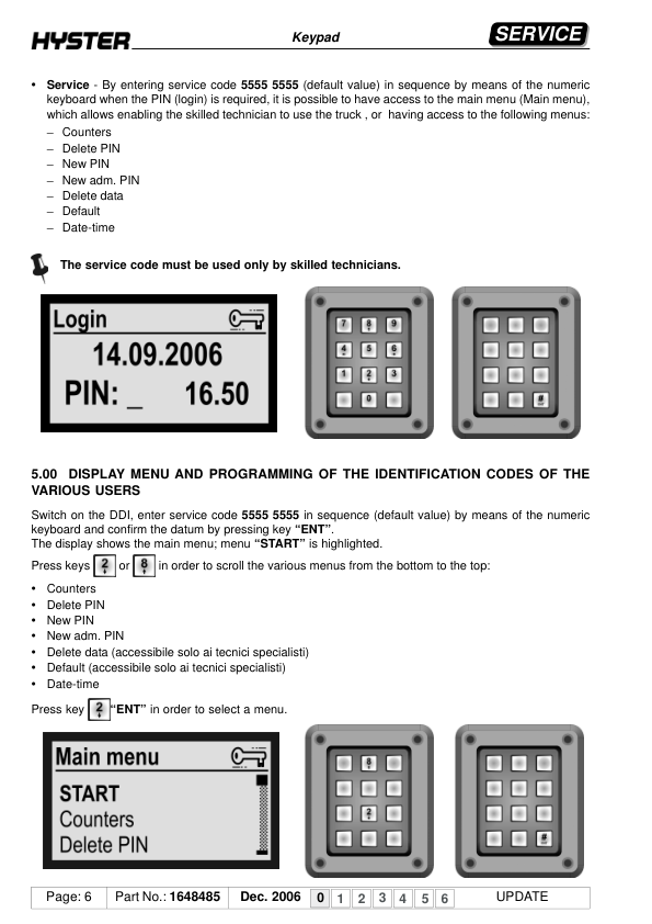 Hyster C60XT2, C80XT2 Pallet Trucks A499 Series Repair Manual Workshop Guide