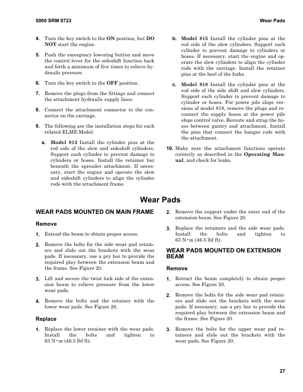 Hyster H1050HD-CH, H1150HD-CH Forklift Truck F117 Series Repair Manual (USA) Workshop Guide