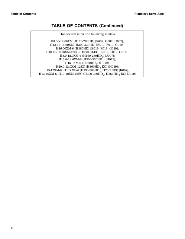Hyster H300HD2, H330HD2, H360HD2, H360HD2-EC Forklift Truck J019 Series Repair Manual (USA) Workshop Guide