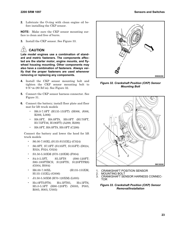 Hyster H4.0FT5, H4.0FT6, H4.5FTS5, H4.5FT6, H5.0FT, H5.5FT Forklift Truck R005 Series Repair Manual (EU) Workshop Guide