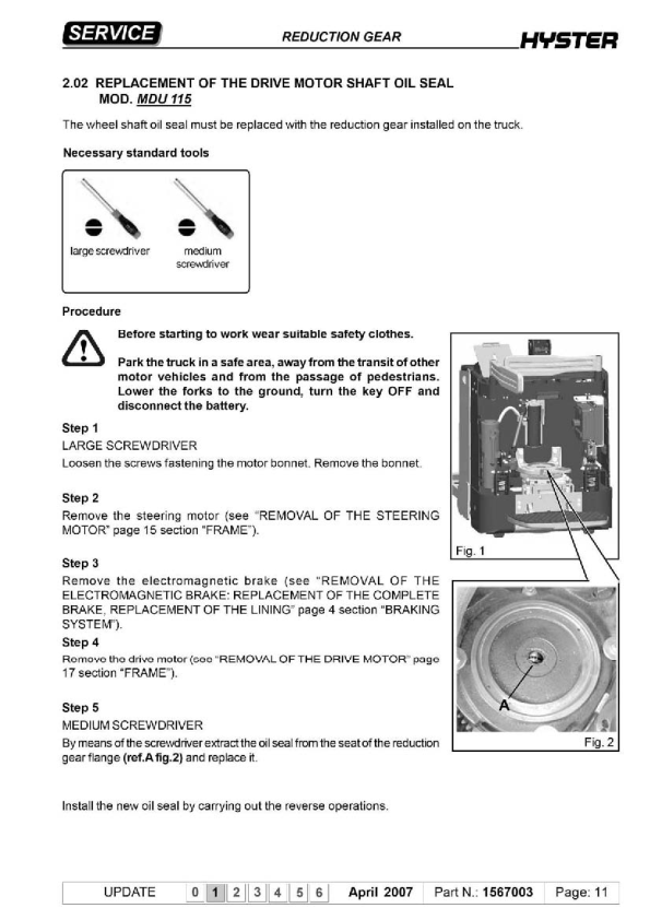 Hyster P2.0S Pallet Truck C439 Series Repair Manual Workshop Guide