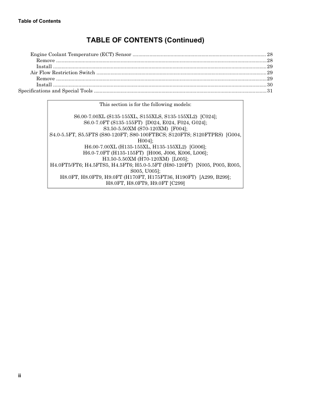 Hyster S80FT, S100FT, S120FT, S80FTBCS, S100FTBCS, S120FTS, S120FTPRS Forklift H004 Series Repair Manual (USA) Workshop Guide