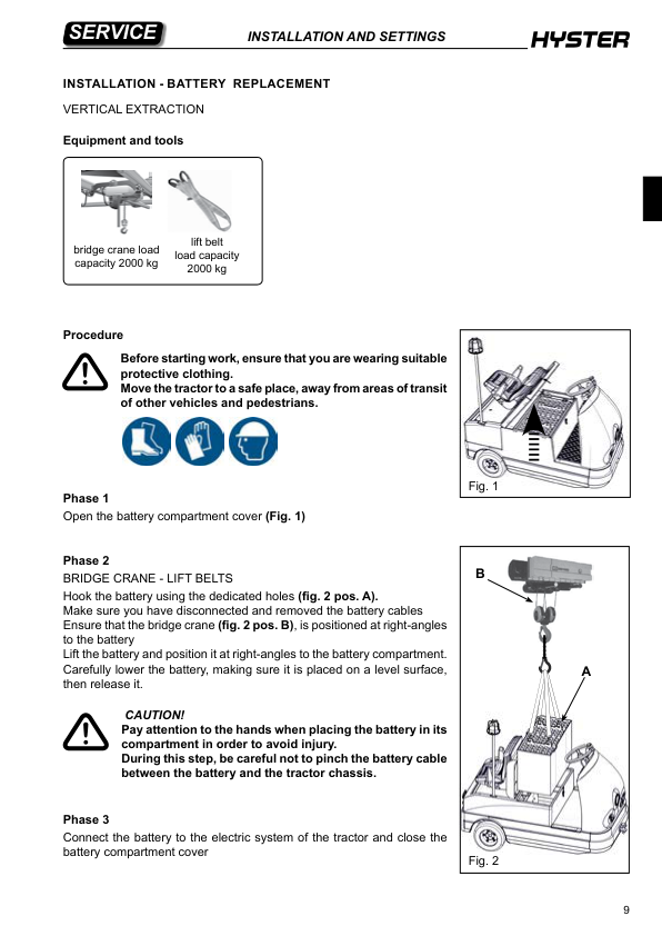 Hyster T7.0HS3 , T8.0HS4 Tow Tractor A489 Series Manual (EU) Workshop Guide