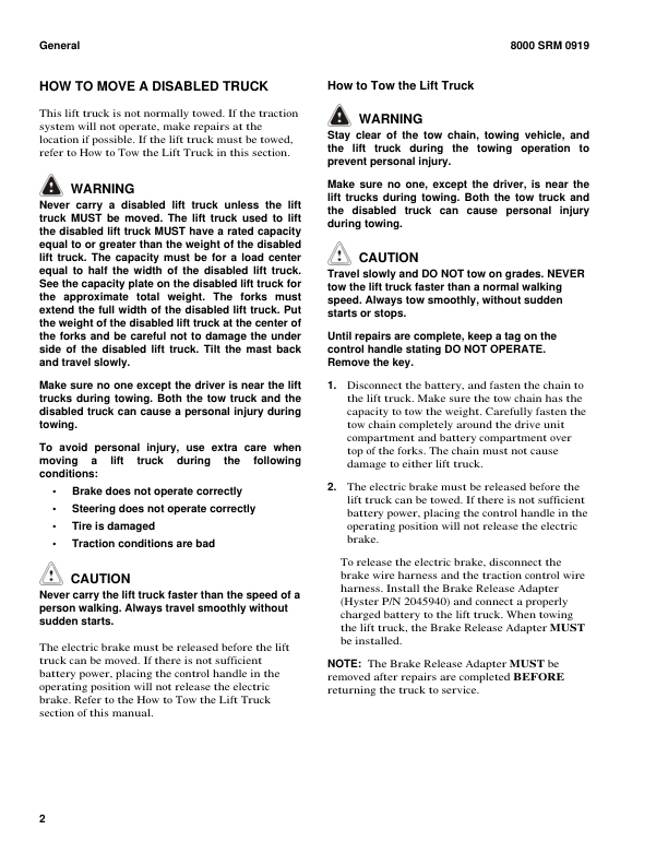 Hyster W60Z, W65Z, W80Z Pallet Truck B234 Series Repair Manual Workshop Guide