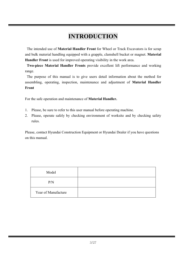 Hyundai HW250MH Wheel Excavator Service Repair Manual Workshop Guide