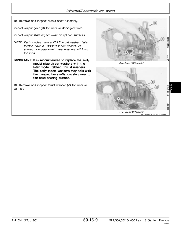 John Deere 322, 330, 332, 430 Law and Garden Tractors Repair Manual (TM1591) Workshop Guide