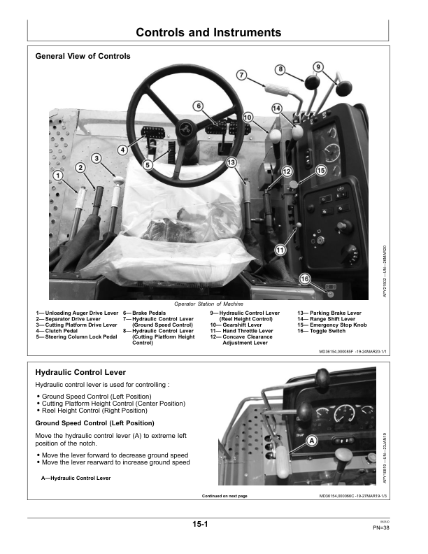 John Deere W70 SynchroSmart Combine, W70 SynchroSmart AC Combine Operator’s Manual (OM12013) Workshop Guide