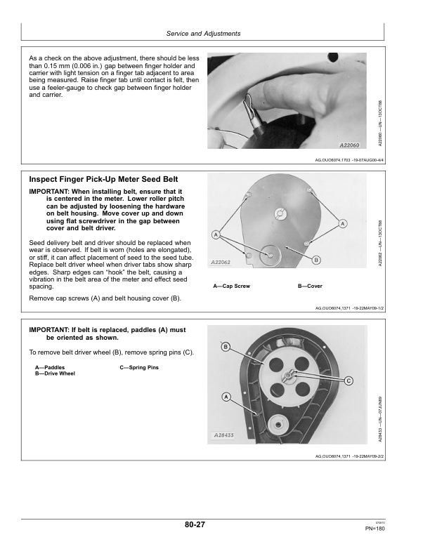 John Deere 1775NT MaxEmerge 5 Planters (Non-CCS) (765101-770100) (North American) Operator’s Manual (OMA104101) Workshop Guide