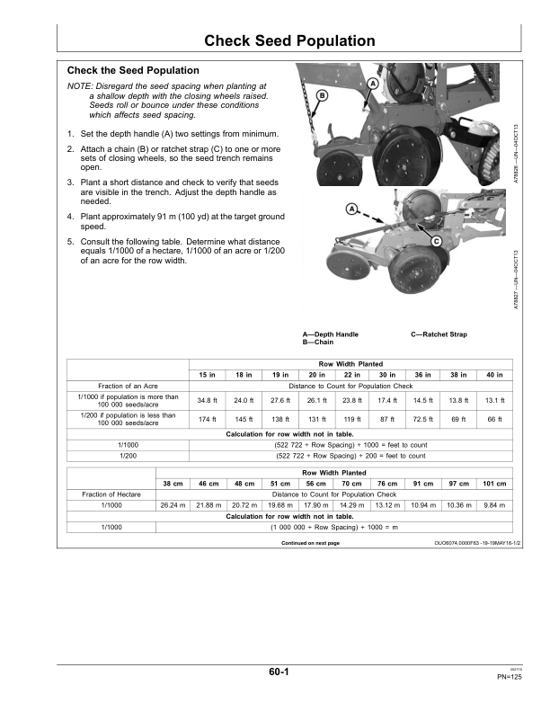 John Deere 1705 6X2 Twin-Row Planters (North American) Operator’s Manual (OMA108281) Workshop Guide