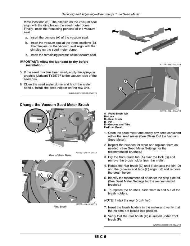 John Deere 1725NT ExactEmerge & 1725NT MaxEmerge 5e Planters Operator’s Manual (OMA120363) Workshop Guide