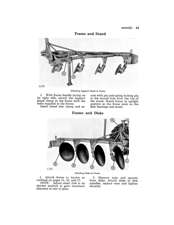 John Deere 805 Series Integral Disk Plows Operator’s Manual (OMA12356A) Workshop Guide