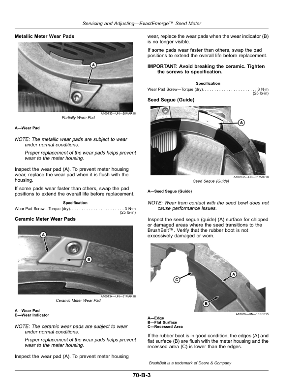 John Deere 1795 ExactEmerge (CCS), 1795 MaxEmerge 5e (CCS) Planter (790101-) Operator’s Manual (OMA126125) Workshop Guide
