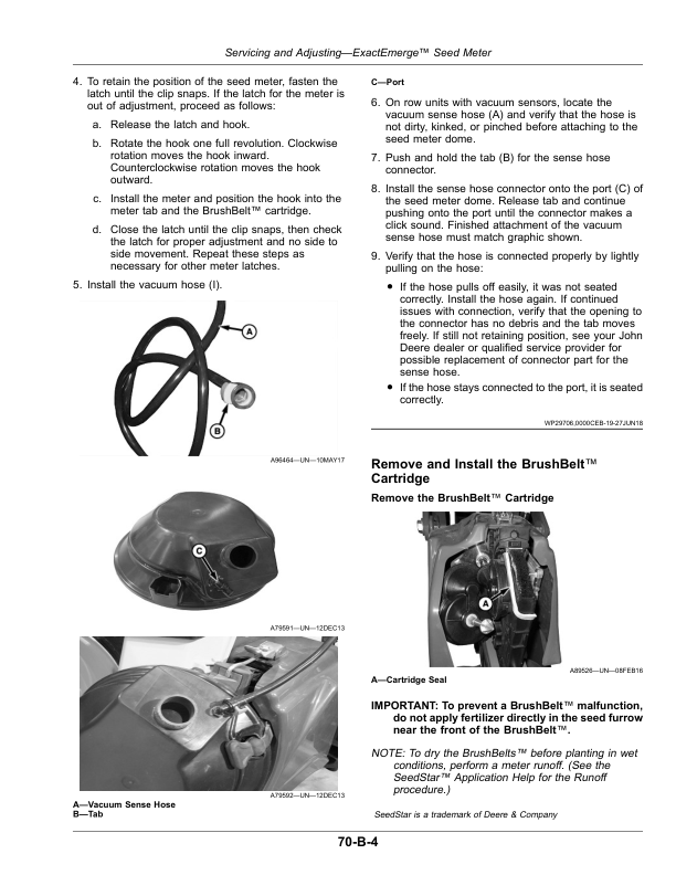 John Deere 1725NT Planter with ExactEmerge or MaxEmerge 5e (800101-810100) (Australia) Operator’s Manual (OMA133229) Workshop Guide