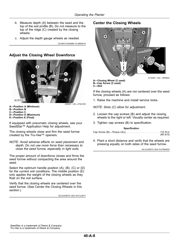 John Deere DB Series Planters with ExactEmerge or MaxEmerge 5e (800101-) (North American) Operator’s Manual (OMA133393) Workshop Guide