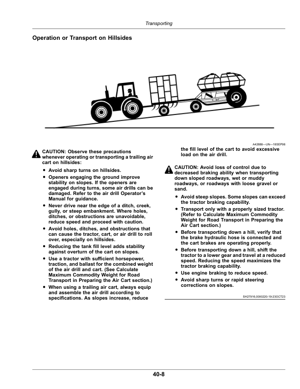 John Deere C350L, C350T, C400L, C400T, C500L, C500T, C550L, C550T Air Cart (805101-810100) (North America Edition) Operator’s Manual (OMA139301) Workshop Guide