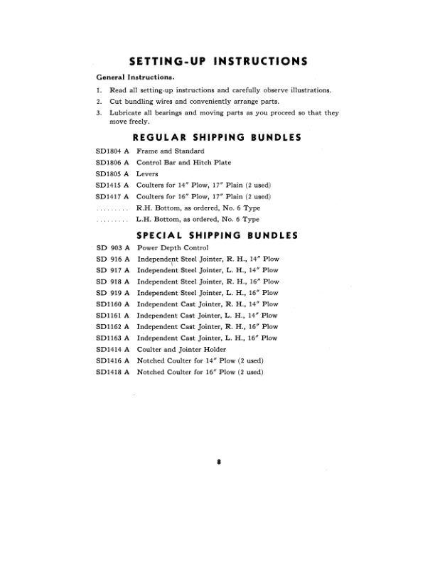 John Deere One-Bottom 2 Way Integral Tractor Plow M3B Operator’s Manual (OMA14151) Workshop Guide