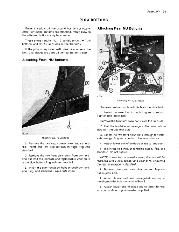 John Deere RO 516 Integral Two-Way Moldboard Plow Operator’s Manual (OMA17311) Workshop Guide