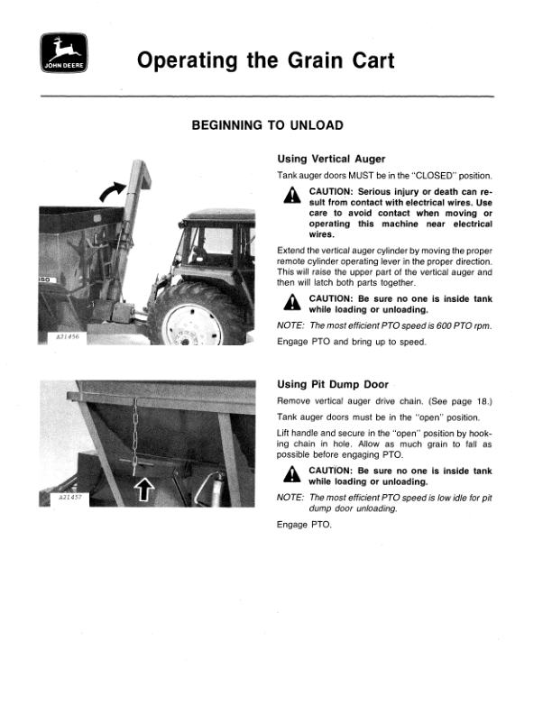 John Deere 650 Grain Cart Operator’s Manual (OMA42227) Workshop Guide