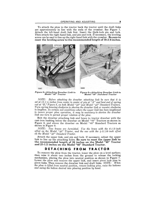 John Deere One Bottom Two-Way Integral Tractor Plow No. 422 Operator’s Manual (OMA47853) Workshop Guide