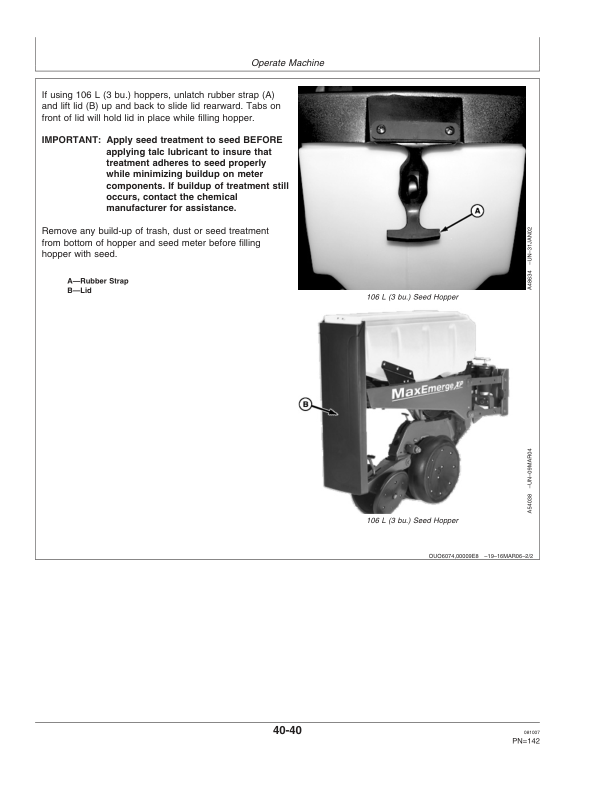 John Deere 1770NT 12/16/24 Row Planter with MaxEmerge XP Row Units Operator’s Manual (OMA85449) Workshop Guide