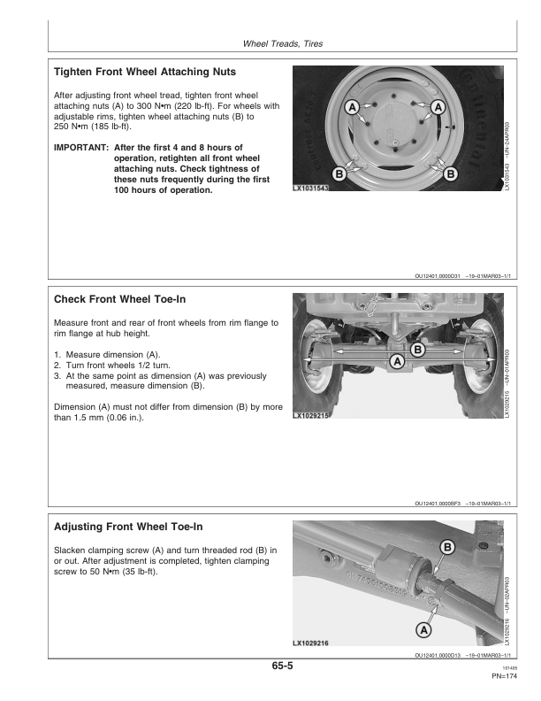 John Deere 6120, 6220, 6320, 6420, 6120L, 6220L, 6320L, 6420L & 6520L Tractors Operator’s Manual (OMAL162071) Workshop Guide