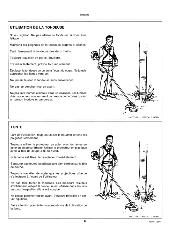 John Deere 250G ( 030101-), 300G (001001-), 350G (012701-)Gas Trimmer (Subs with OMM122063) Operator’s Manual (OMAM200004) Workshop Guide