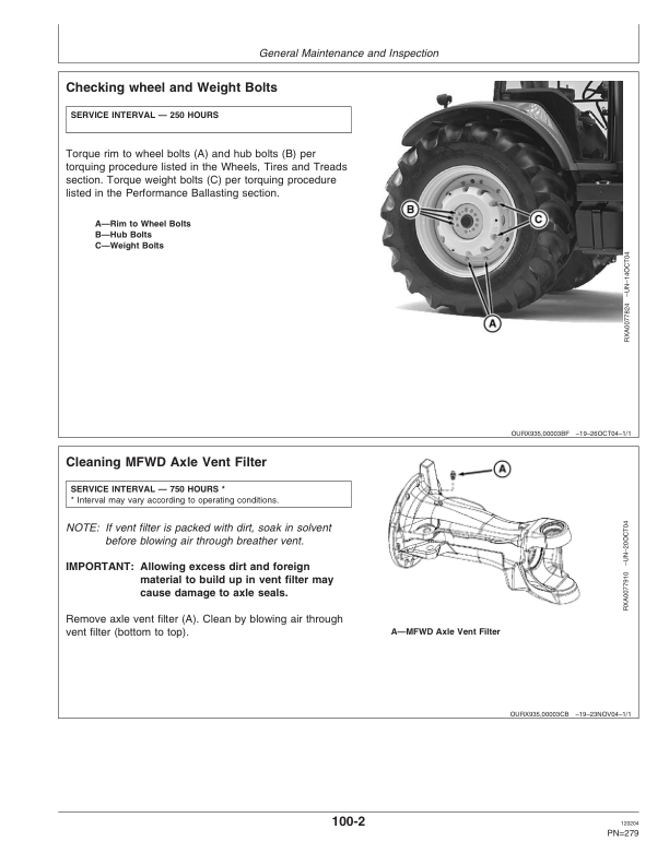 John Deere 8120, 8220, 8320, 8420 & 8520 Tractors (North American) Operator’s Manual (OMAR178070) Workshop Guide