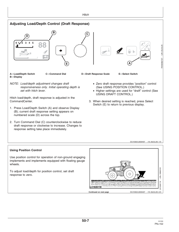 John Deere 7720, 7820, 7920 Tractors Operator’s Manual (OMAR194993) Workshop Guide