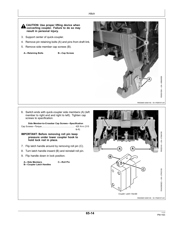 John Deere 9430T, 9530T & 9630T Tractors Operator’s Manual (OMAR291047) Workshop Guide