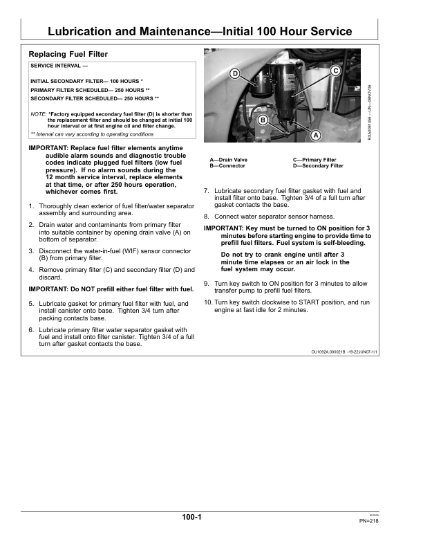 John Deere 9430T, 9530T, 9630T Tractors (911000-) Operator’s Manual (OMAR309196) Workshop Guide