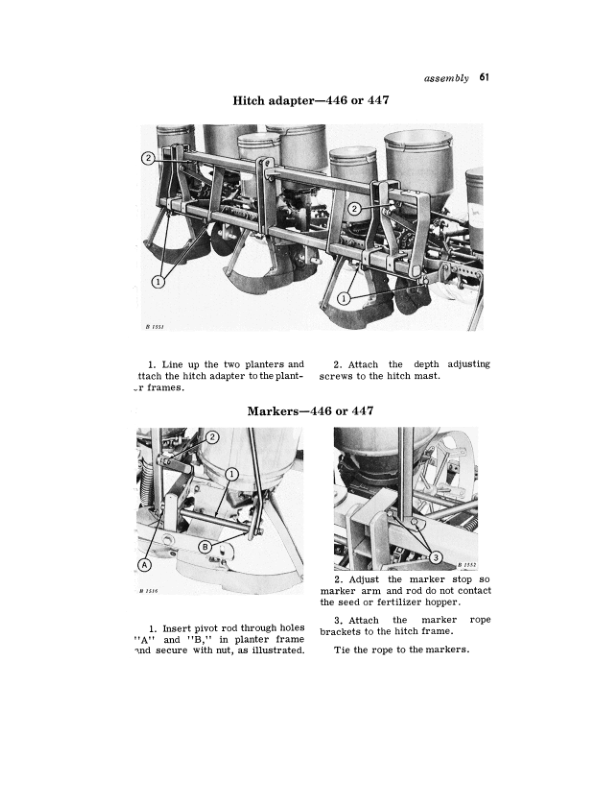 John Deere 246, 446 Corn Planters; 247, 447 Cotton & Corn Planters Operator’s Manual (OMB25201) Workshop Guide