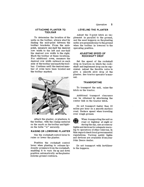 John Deere 445 Toolbar Fertilizer Unit Operator’s Manual (OMB25249) Workshop Guide