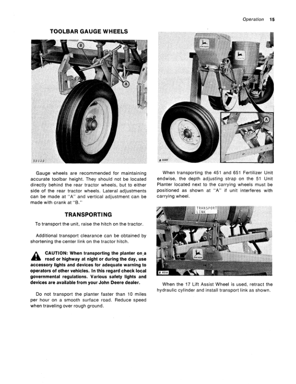 John Deere 451, 651 Toolbar Fertilizer Units Operator’s Manual (OMB25495) Workshop Guide