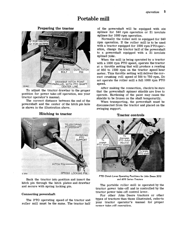 John Deere 22 Roller Mill Operator’s Manual (OMC13976) Workshop Guide