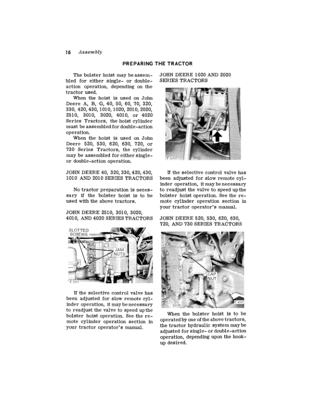 John Deere 150 Bolster Hoist Operator’s Manual (OMC18662) Workshop Guide