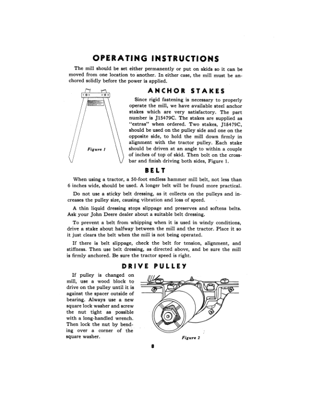 John Deere 114A Roughage, Feed Grinder Mill Operator’s Manual (OMC91249) Workshop Guide
