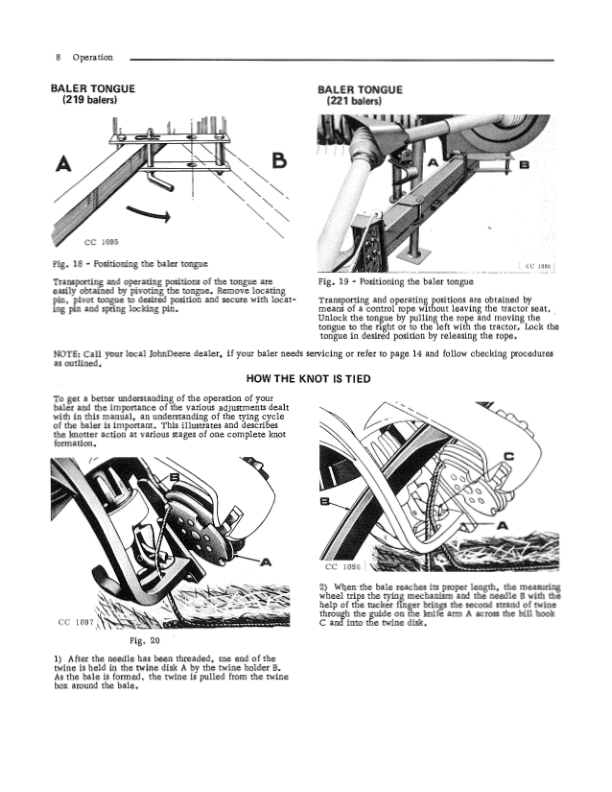 John Deere Pick up Balers 219 – 221 Operator’s Manual (OMCC15640) Workshop Guide