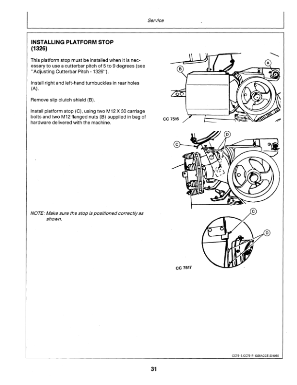 John Deere 1326, 1327 Impeller Mower Conditioners Operator’s Manual (OMCC22166) Workshop Guide