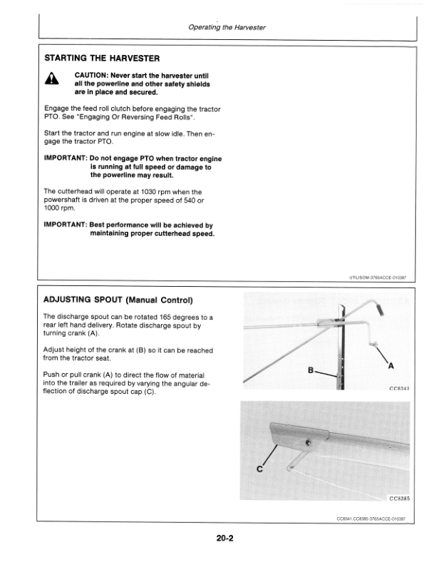 John Deere 3765 Forage Harvesters Operator’s Manual (OMCC27802) Workshop Guide