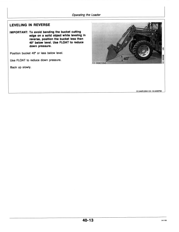 John Deere 540A, 640A & 740A Loaders Operator’s Manual (OMCC39604) Workshop Guide