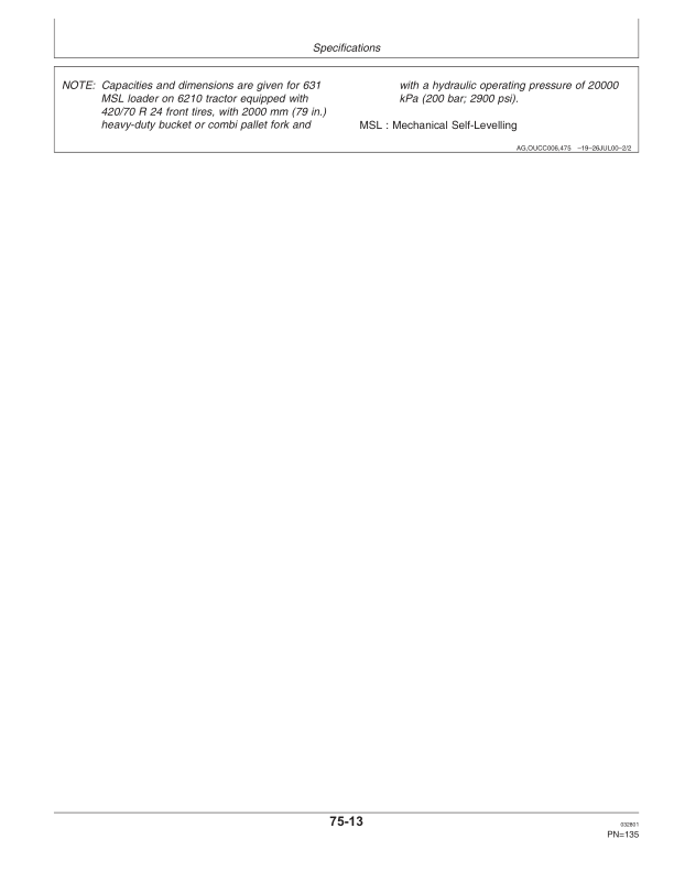 John Deere 551, 631, 651, 661 & 731 Front Loaders Operator’s Manual (OMCC48964) Workshop Guide