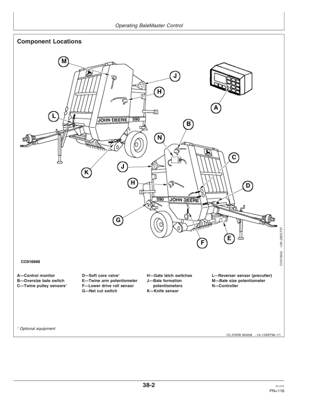 John Deere 570, 580, 590 Round Balers Operator’s Manual (OMCC50090) Workshop Guide