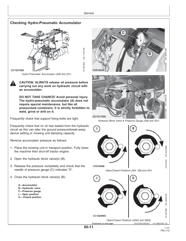John Deere 324, 324A, 328, 328A, 331 Mower-Conditioners Operator’s Manual (OMCC58526) Workshop Guide