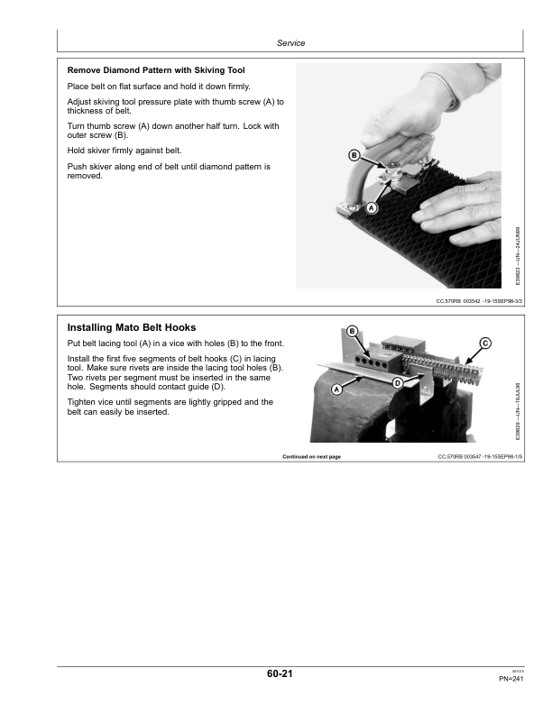 John Deere 842, 852, 854, 862 & 864 Round Balers North America Operator’s Manual (OMCC59773) Workshop Guide