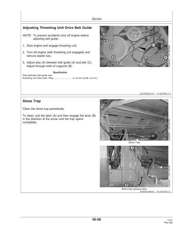 John Deere 1175 Hydro Combine (054574 – 091543) Operator’s Manual (OMCQ66653) Workshop Guide