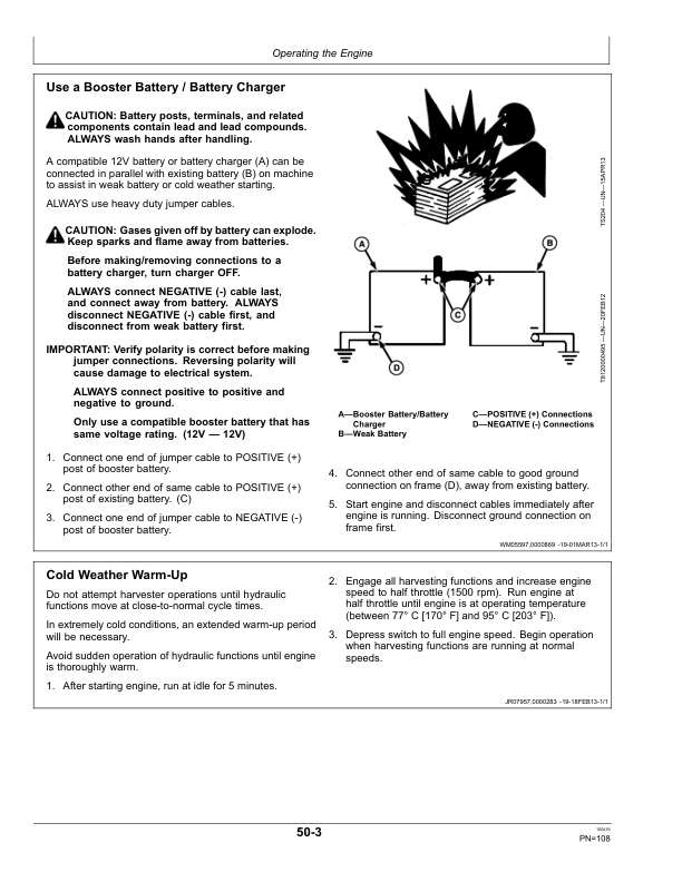 John Deere CH570 & CH670 Sugar Cane Harvesters Operator’s Manual (OMCXT12926) Workshop Guide